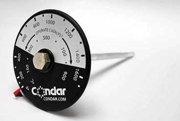 Dial design of the catalytic probe thermometers